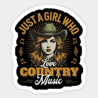 Just A Girl Who Loves Country Music Tee | Country Music Fan & Concert Goer Sticker